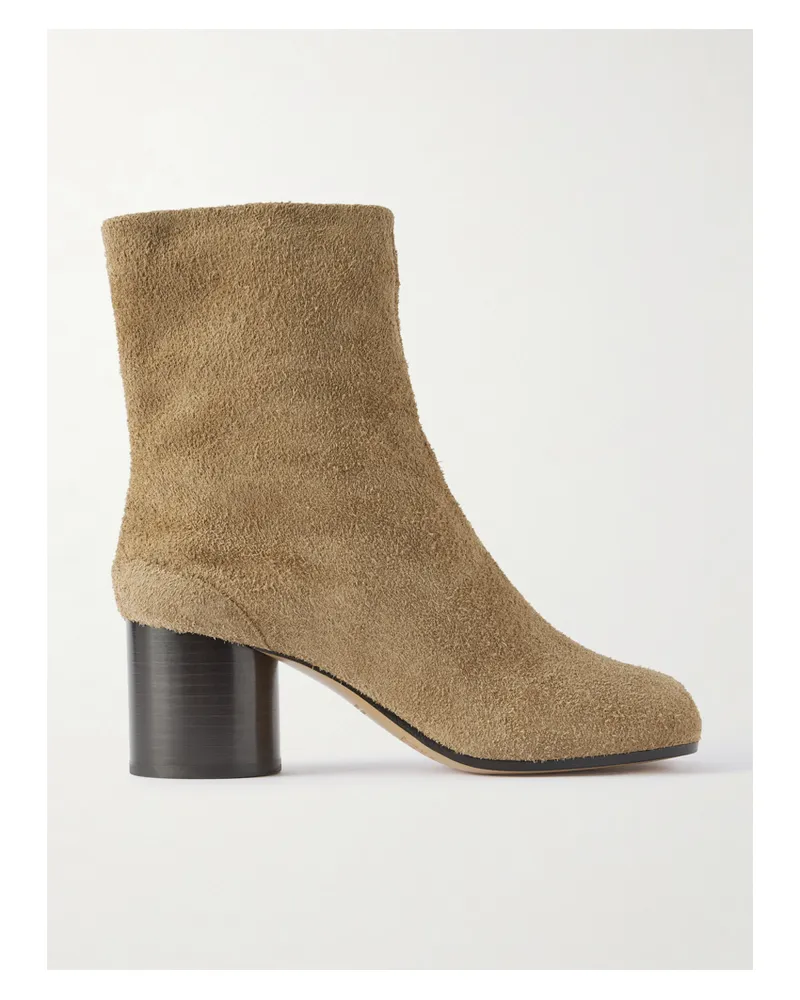 Maison Margiela Tabi Ankle Boots Mit Geteilter Kappe Aus Veloursleder - Braun Braun