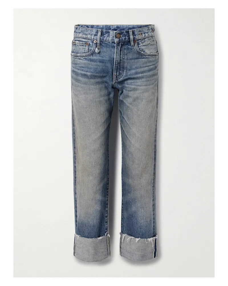 R13 Romeo Tief Sitzende Jeans Mit Geradem Bein Und Fransen - Blau Blau