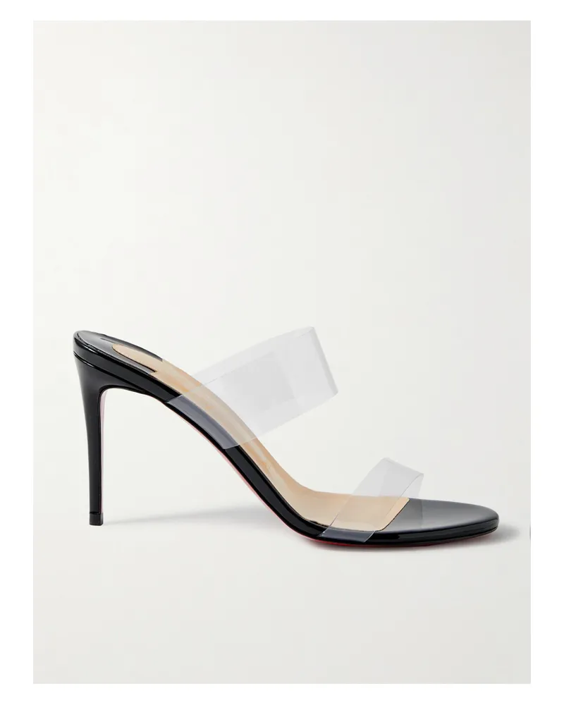 Christian Louboutin Just Nothing 85 Pvc And Patent-leather Mules - Black Black