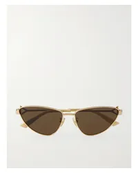 Bottega Veneta farbene Sonnenbrille mit Cat-eye-rahmen Gold