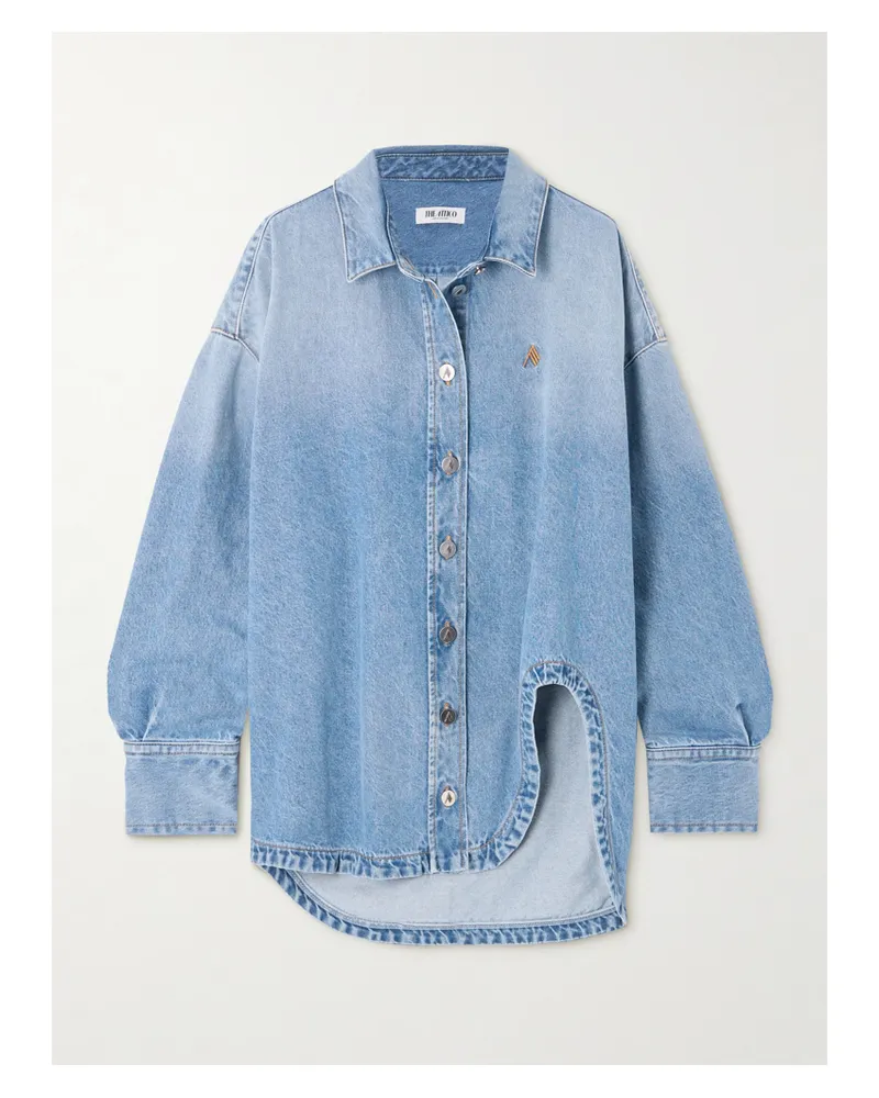 ATTICO Oversized-jeanshemd Mit Logostickerei - Blau Blau