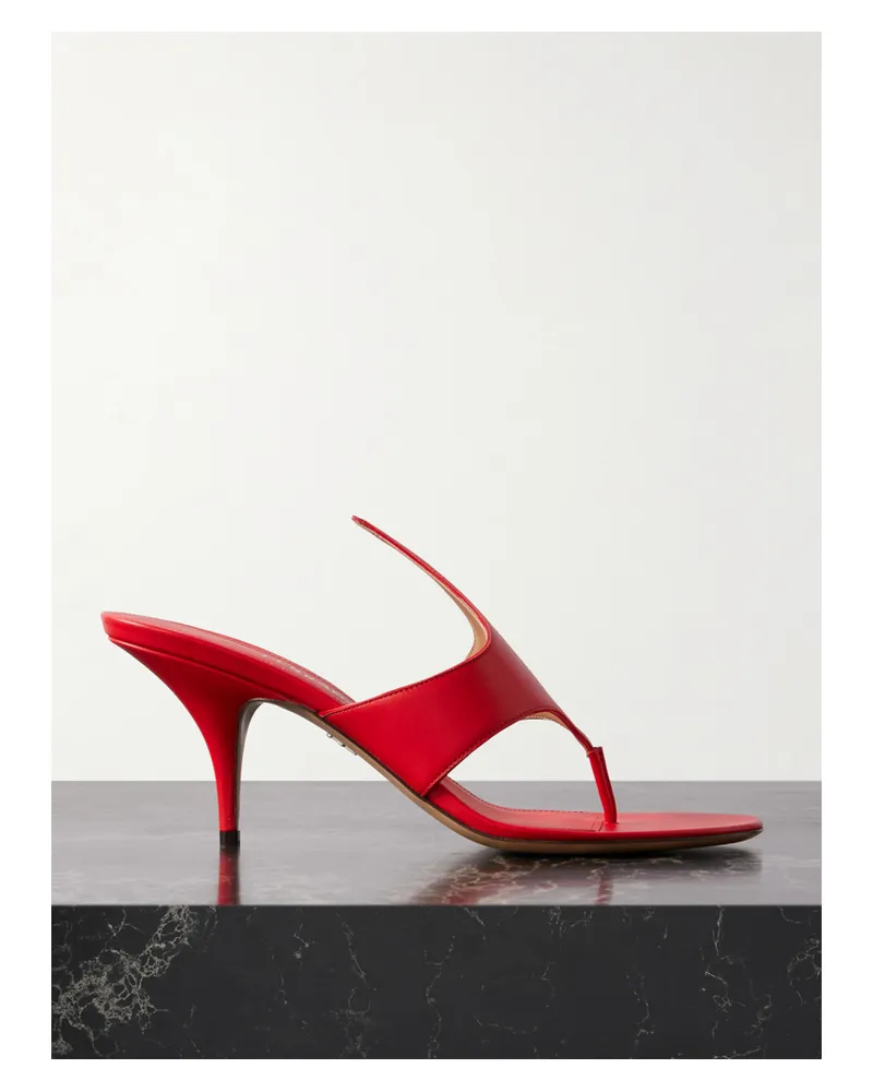 Ferragamo Lyrai Leather Mules - Red Red