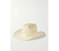 Cowboy Embroidered Straw Hat - Neutrals