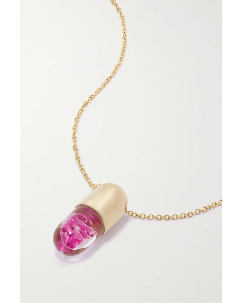 Robinson Pelham Mini Elixir Of Love Kette aus 18 Karat Gold Pink