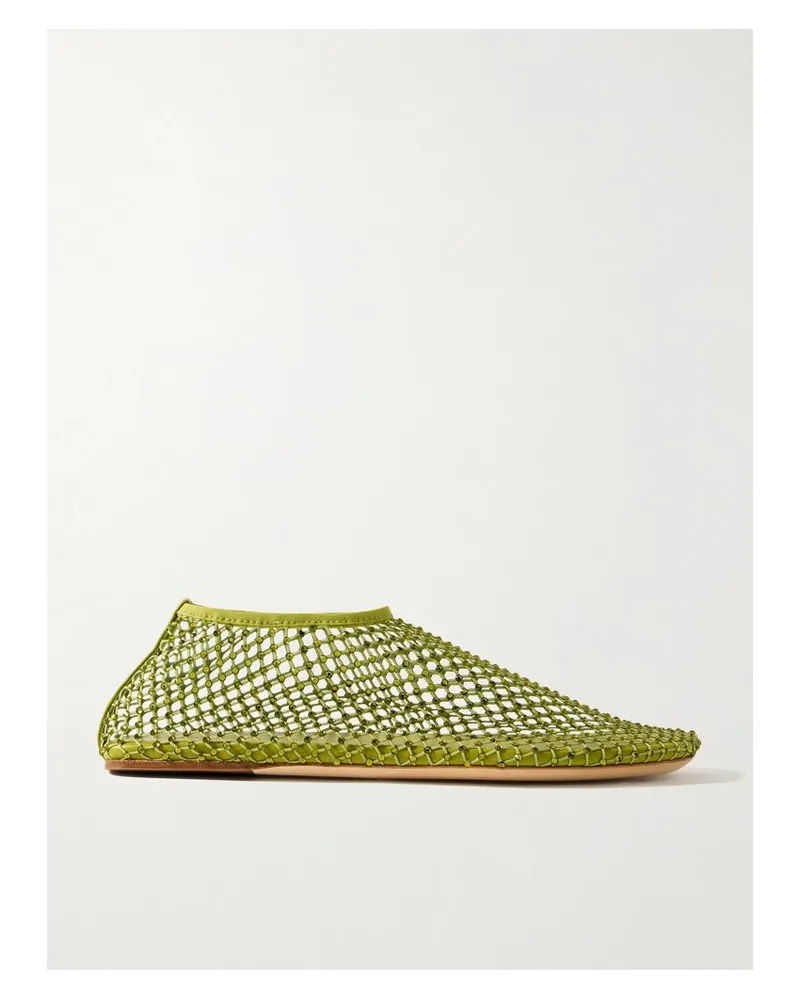 Christopher Esber Minette Flache Schuhe Aus Mesh Mit Kristallen - Grün Grün