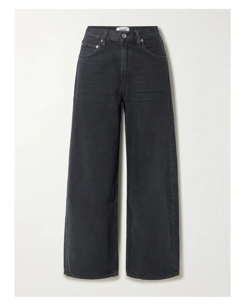 AGOLDE Low Curve Crop Hoch Sitzende Jeans Mit Weitem Bein - Schwarz Schwarz
