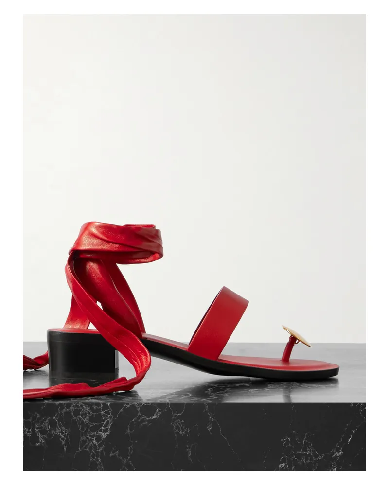 The Row Band Sandalen Aus Leder Mit Verzierung - Rot Rot