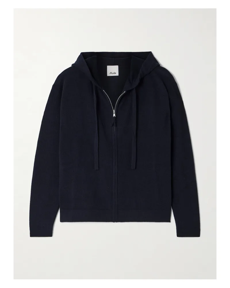ALLUDE Wool And Cashmere-blend Hoodie - Blue Blue