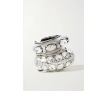 Alexander McQueen farbener Ring mit Kristallen Silber