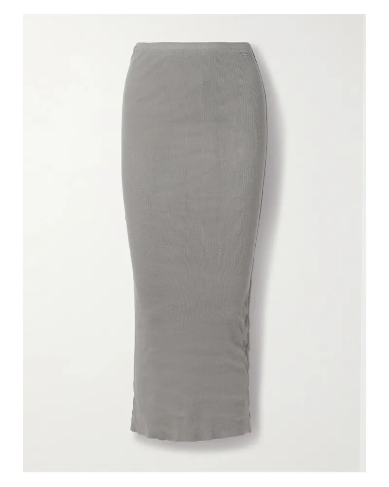 James Perse Maxirock Aus Einer Gerippten Baumwoll-kaschmirmischung - Grün Grün