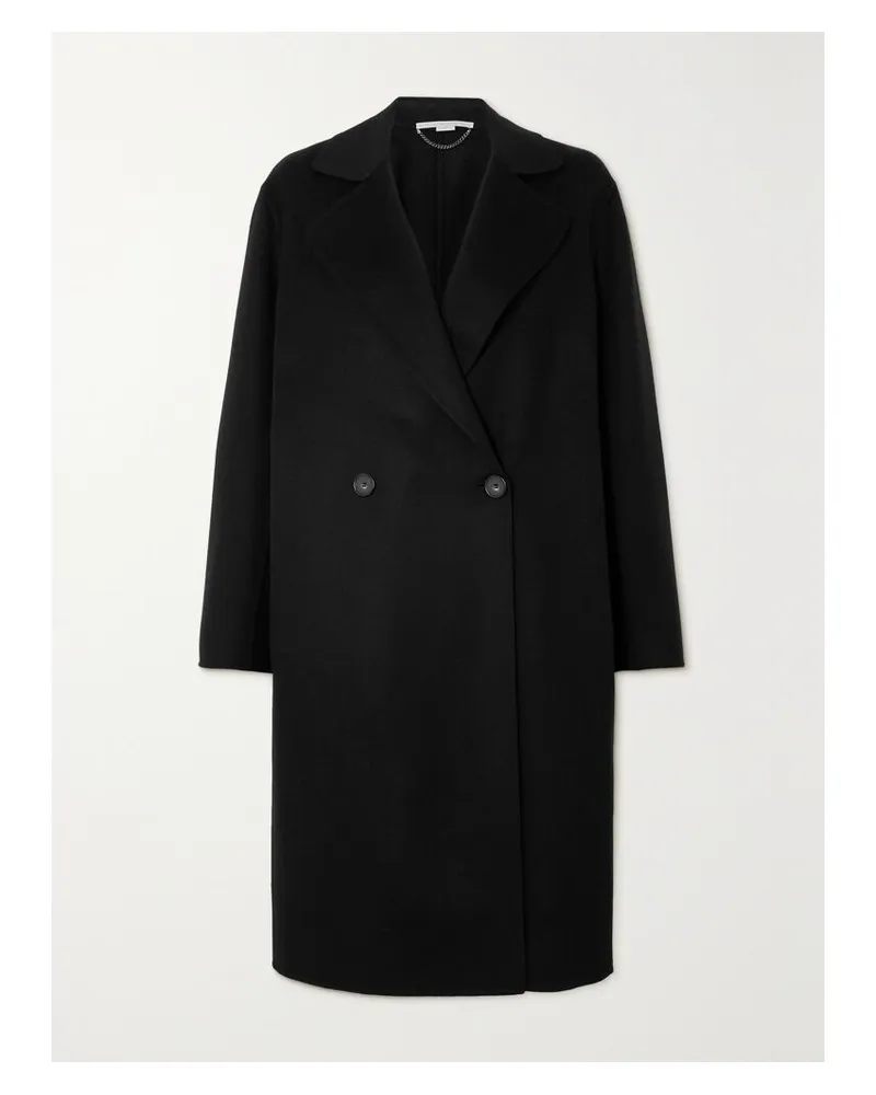 Stella McCartney Iconic Doppelreihiger Mantel Aus Wolle - Schwarz Schwarz