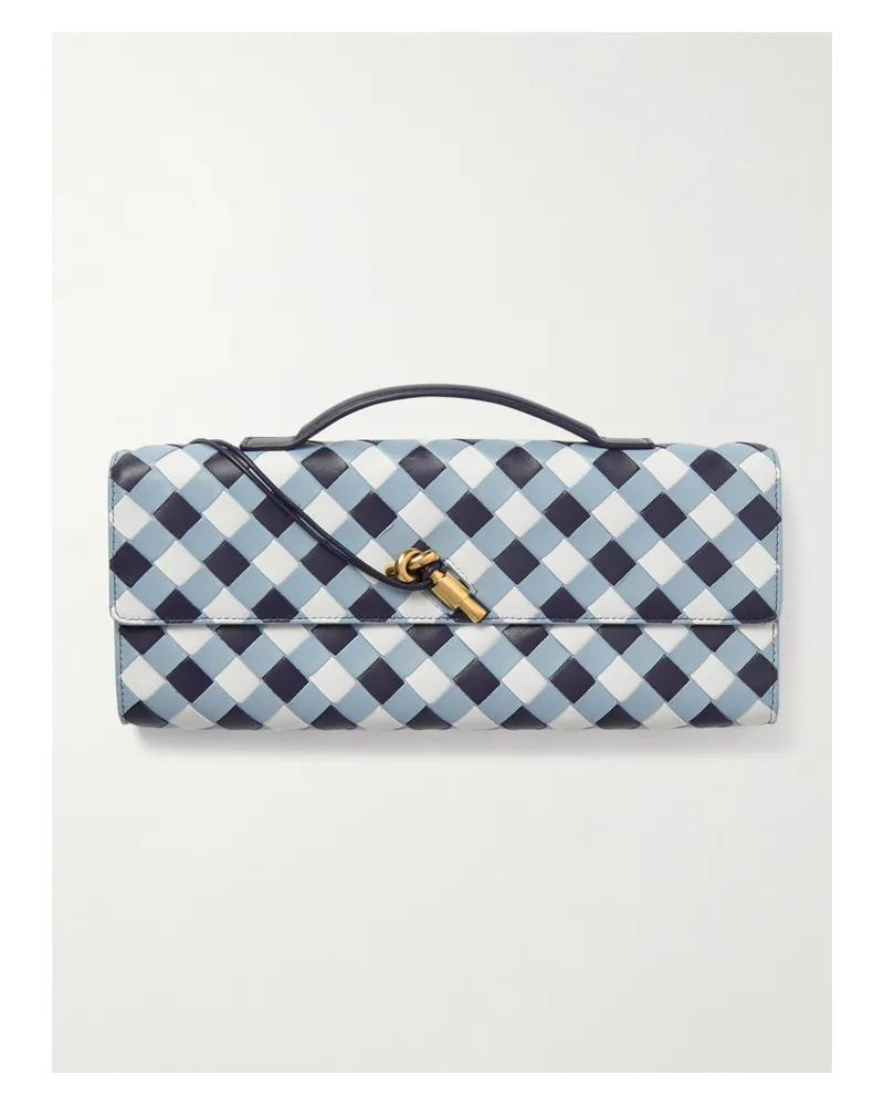 Bottega Veneta Andiamo Small Intrecciato Leather Clutch - White White