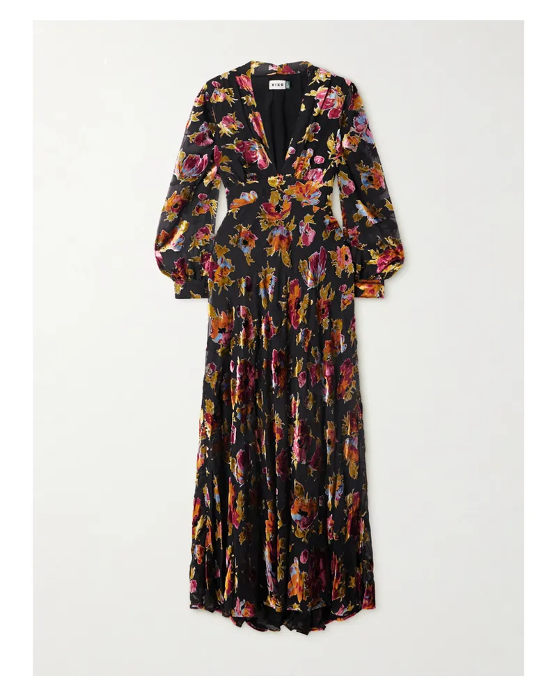 RIXO Emory Maxikleid Aus Devoré-samt Mit Blumenprint - Mehrfarbig Mehrfarbig