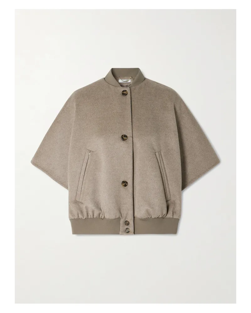Max Mara Leticia Jacke Aus Kaschmir Mit Cape-effekt - Neutral Neutral