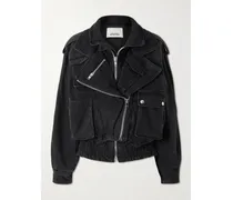 Aneli Mehrlagige Jeansjacke - Schwarz