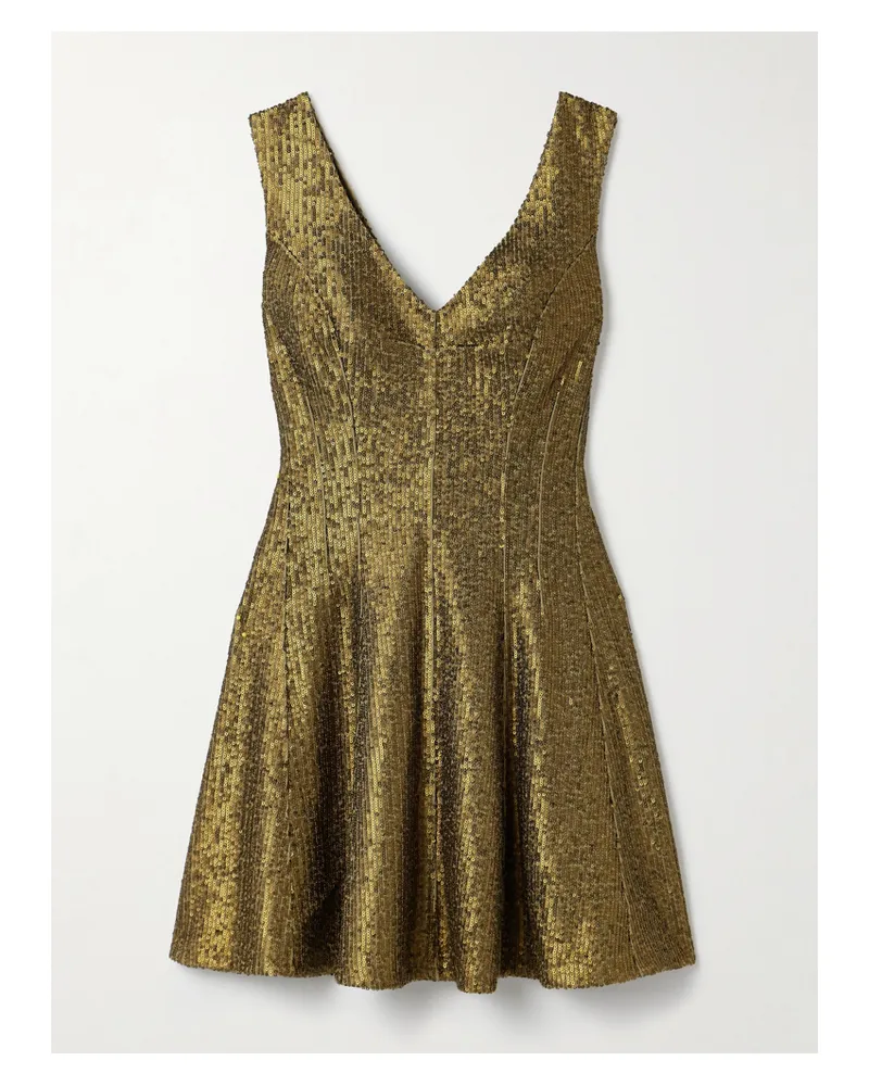 Norma Kamali Grace Minikleid Aus Stretch-jersey Mit Pailletten - Gold Gold