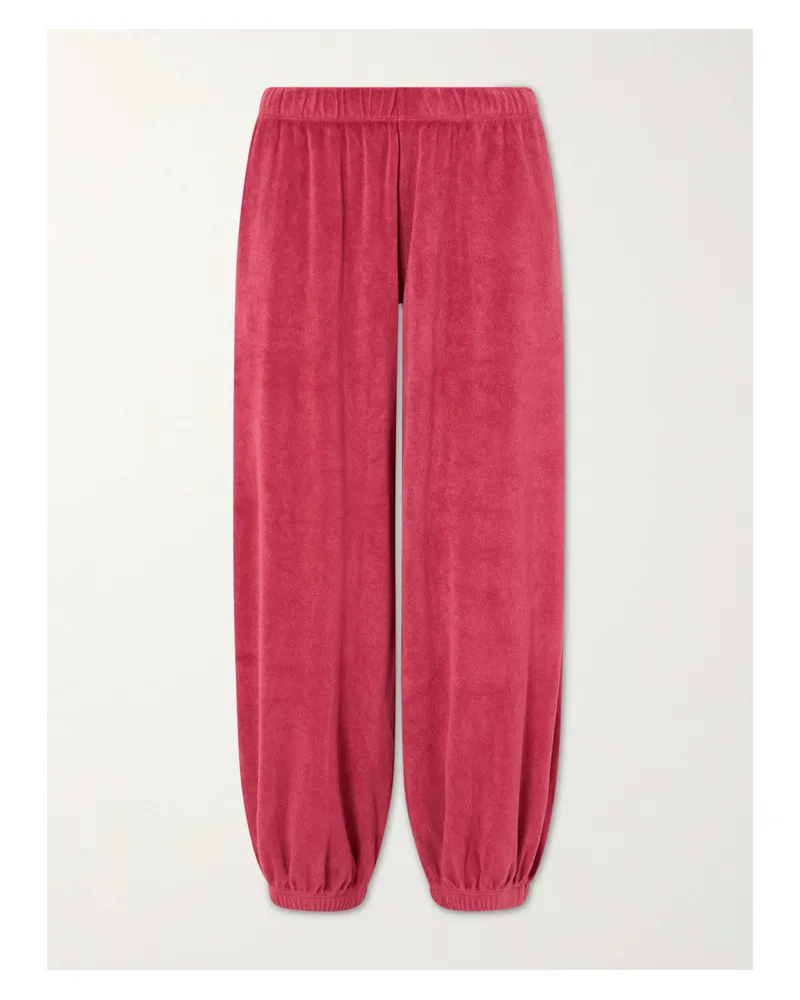 Suzie Kondi Paxos Cotton-blend Terry Track Pants - Red Red