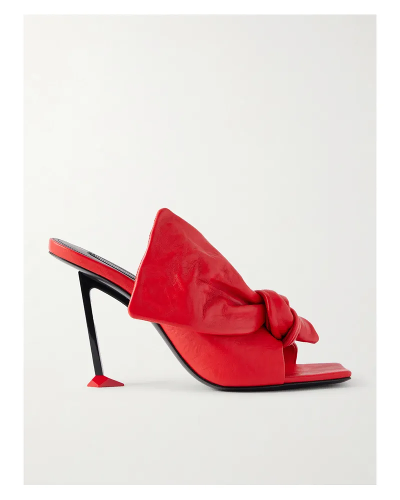 Givenchy Boudoir Bow-embellished Leather Mules - Red Red