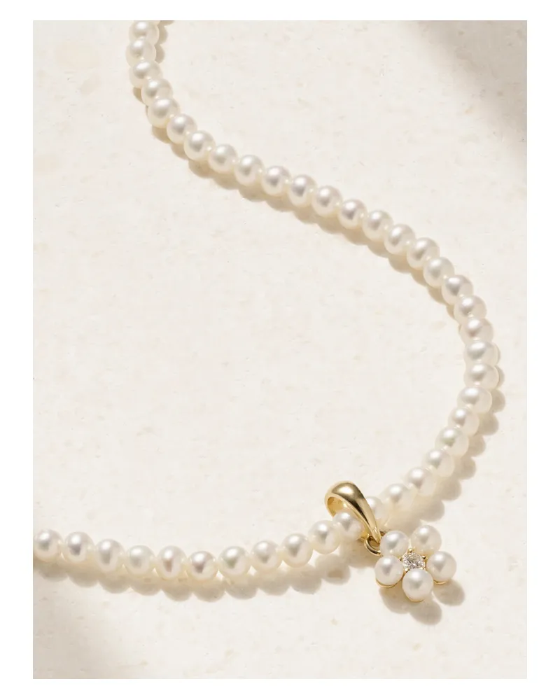 MIZUKI Kette Mit Perlen, Diamant Und Details Aus 14 Karat Gold Gold