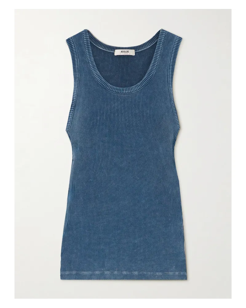 AGOLDE Poppy Tanktop aus Geripptem Stretch-modal Blau