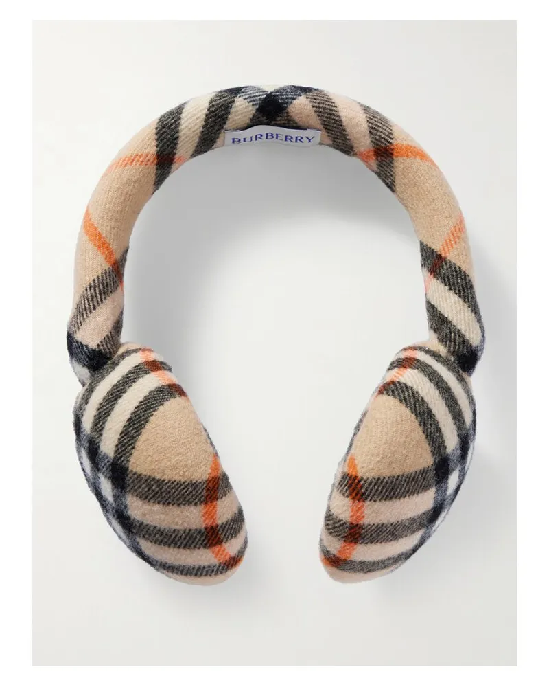 Burberry Ohrenwärmer Aus Kariertem Wollfilz - Neutral Neutral