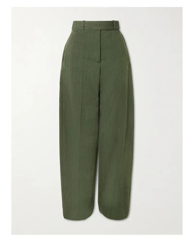 Joseph Zen Wool-twill Straight-leg Pants - Green Green