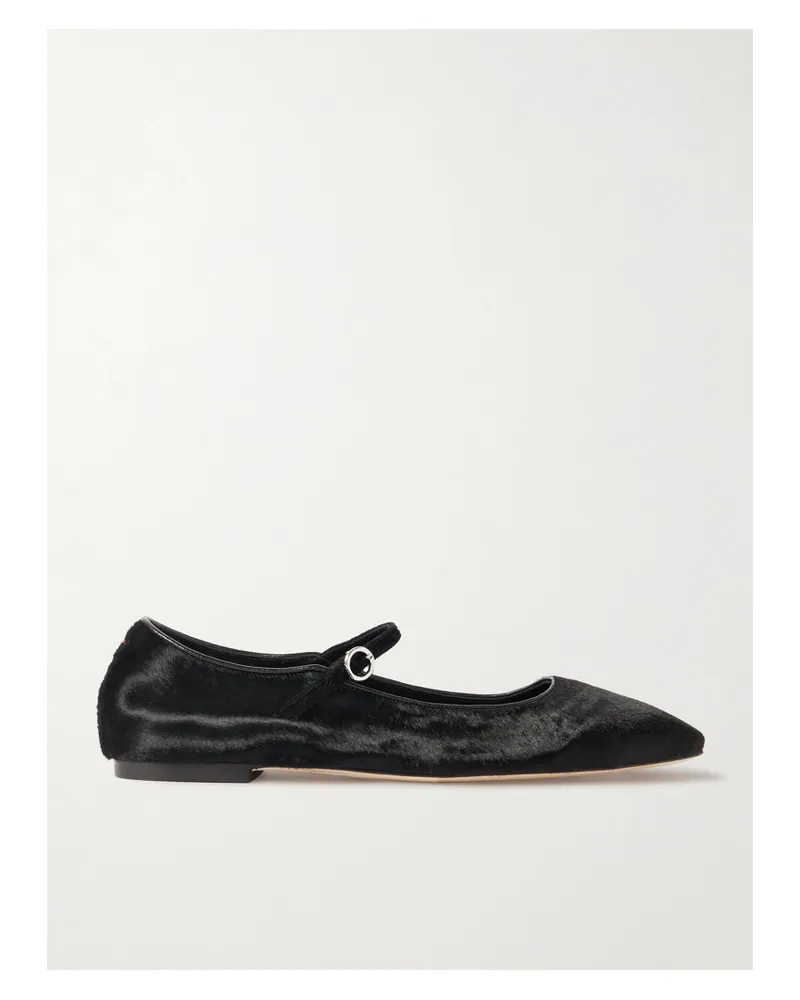 aeyde Uma Calf Hair Mary Jane Ballet Flats - Black Black