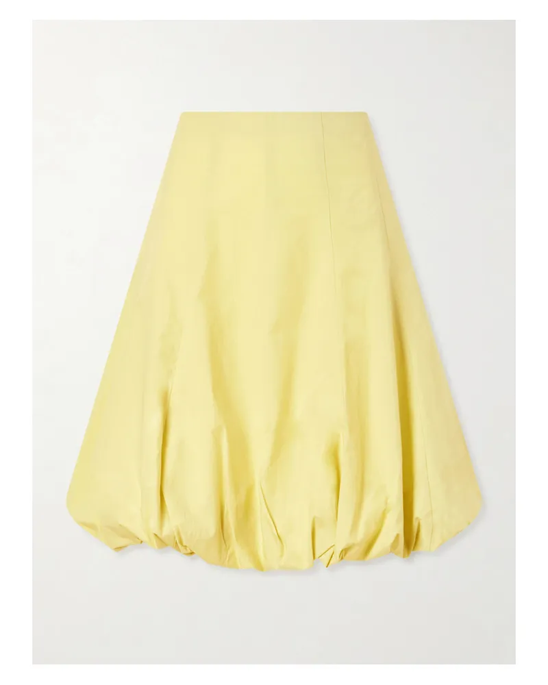 Proenza Schouler Kyra Cotton-poplin Midi Skirt - Yellow Yellow