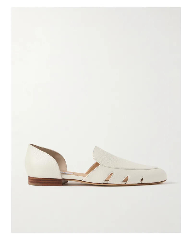 Gabriela Hearst Rory Loafers Aus Strukturiertem Leder Mit Cut-outs - Creme Creme