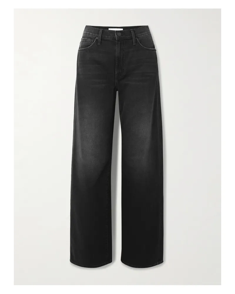 Mother The Dodger Sneak Halbhohe Jeans Mit Weitem Bein - Schwarz Schwarz