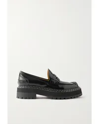 Proenza Schouler Lug Sole Plateau-loafers aus Glanzleder Schwarz