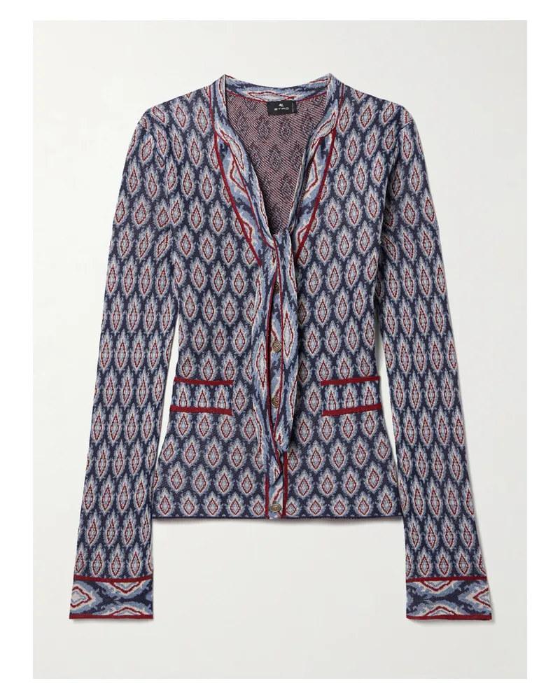 Etro Cardigan Aus Jacquard-strick Zum Binden - Mehrfarbig Mehrfarbig