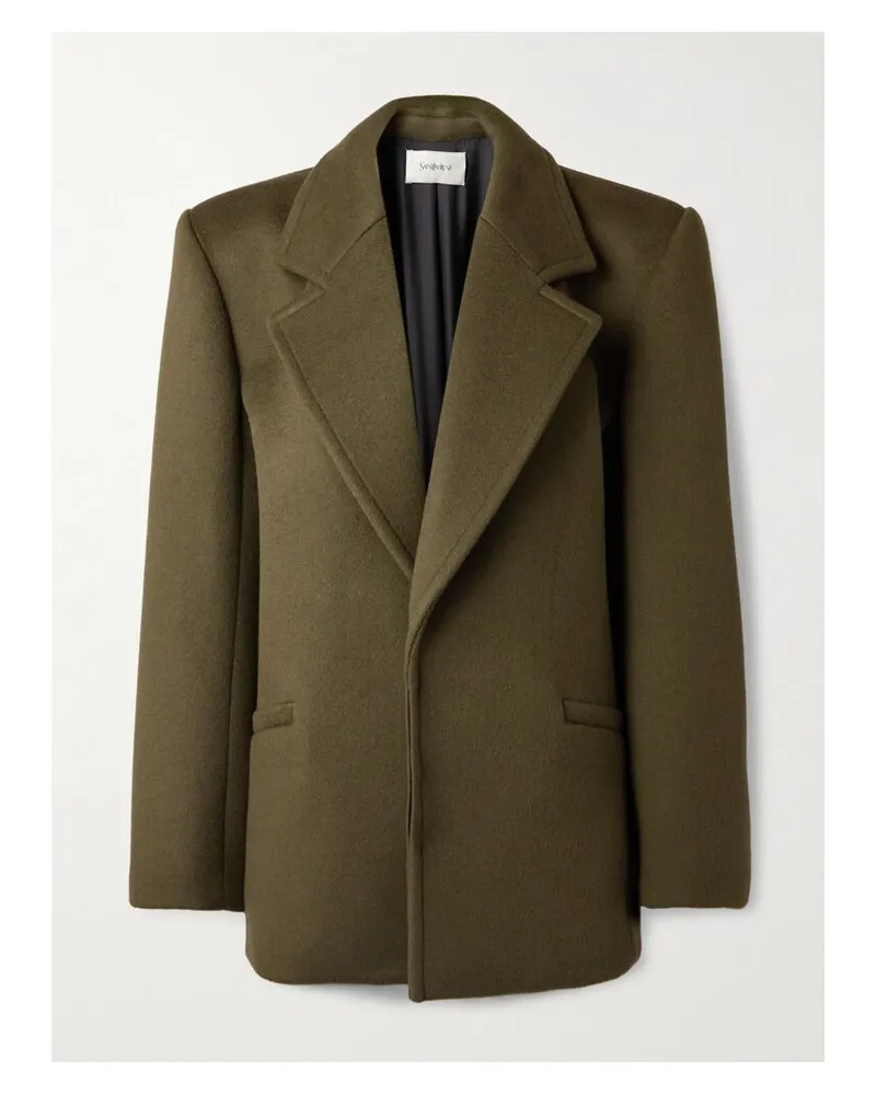 Saint Laurent Oversized-jacke Aus Wolle - Grün Grün