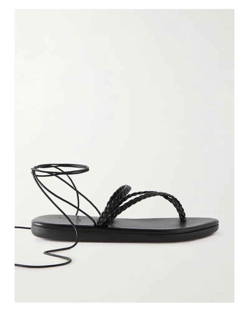 Ancient Greek Sandals Plage Sandalen Aus Geflochtenem Leder - Schwarz Schwarz