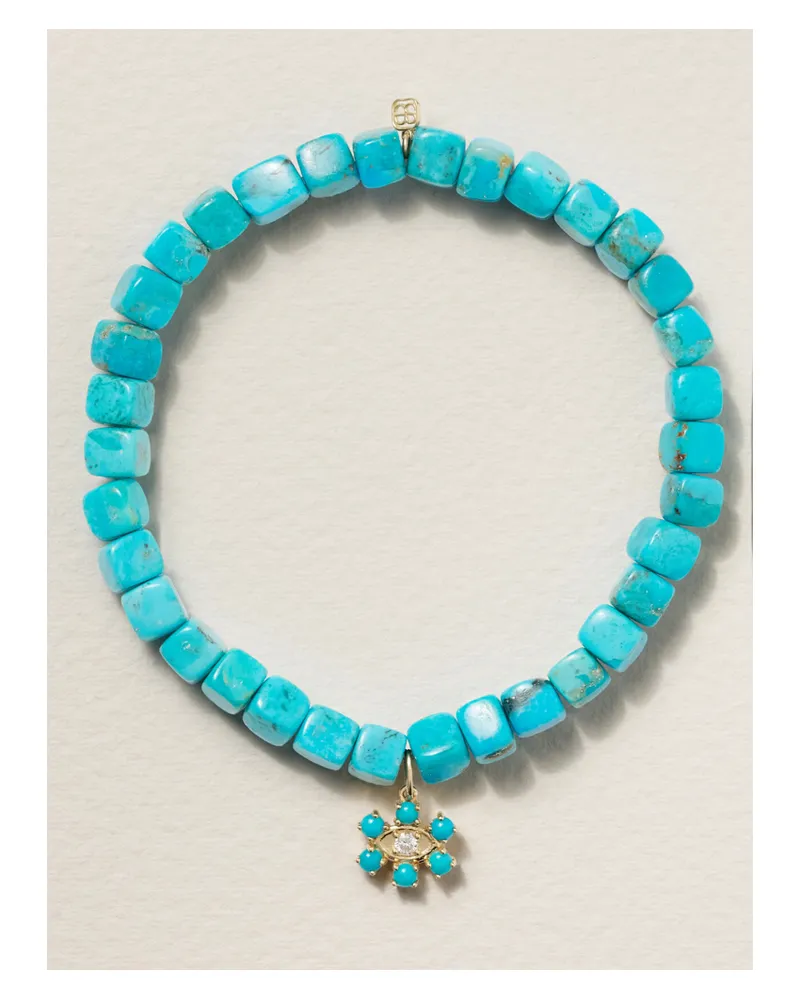 Sydney Evan Eye 14-karat Gold Turquoise Bracelet - Blue Blue