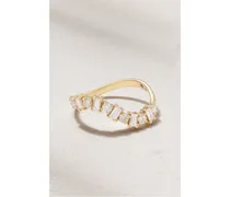 Wave Ring aus 18 Karat Weiß mit Diamanten