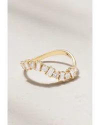 Ileana Makri Wave Ring aus 18 Karat Weiß mit Diamanten Gold