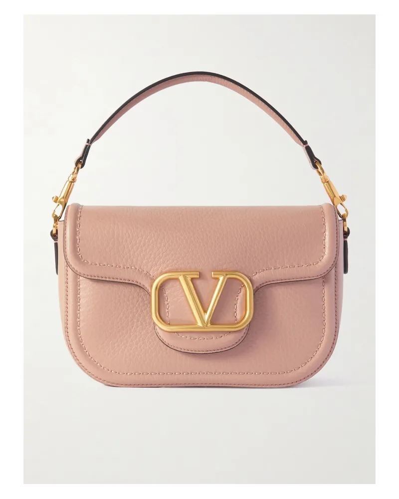 Valentino Garavani Locò Schultertasche aus Strukturiertem Leder Neutral