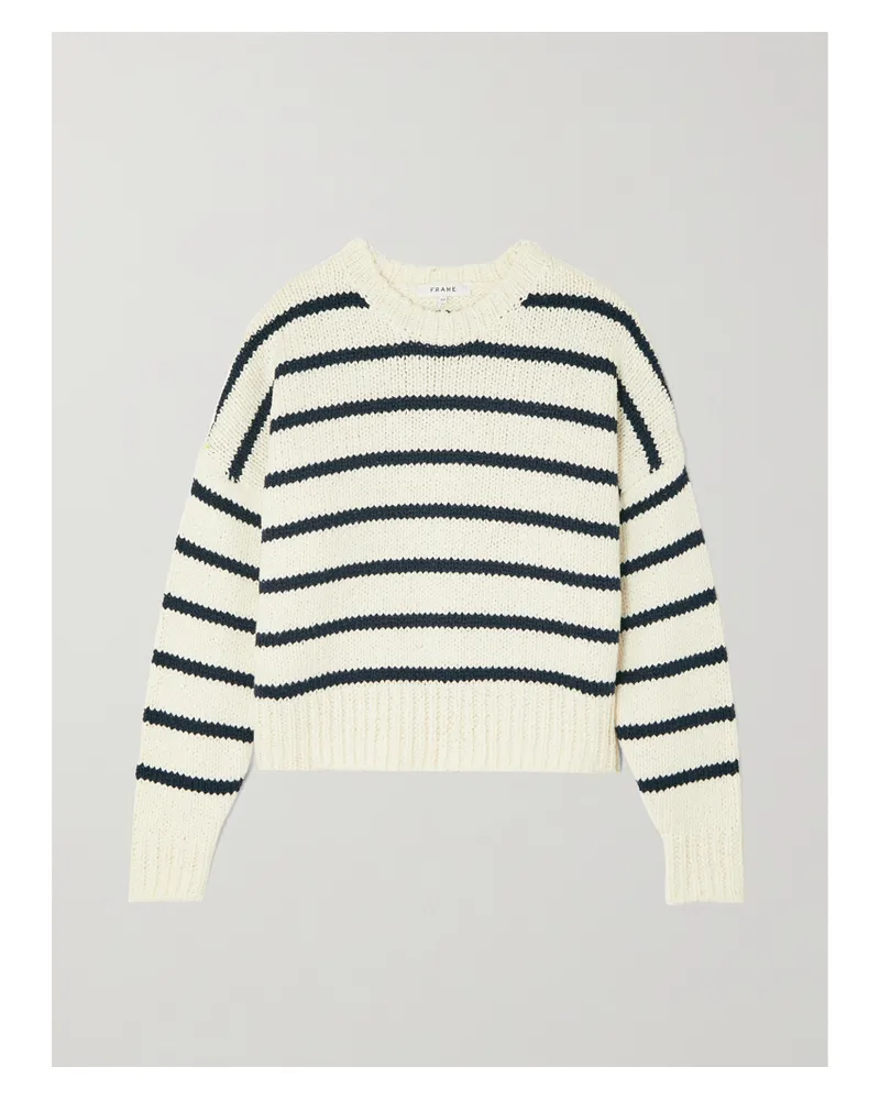 Frame Denim Pullover Aus Gestreifter Baumwolle - Blau Blau