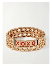 Roxanne Assoulin The Xoxo Link Set aus Zwei farbenen Armbändern Gold