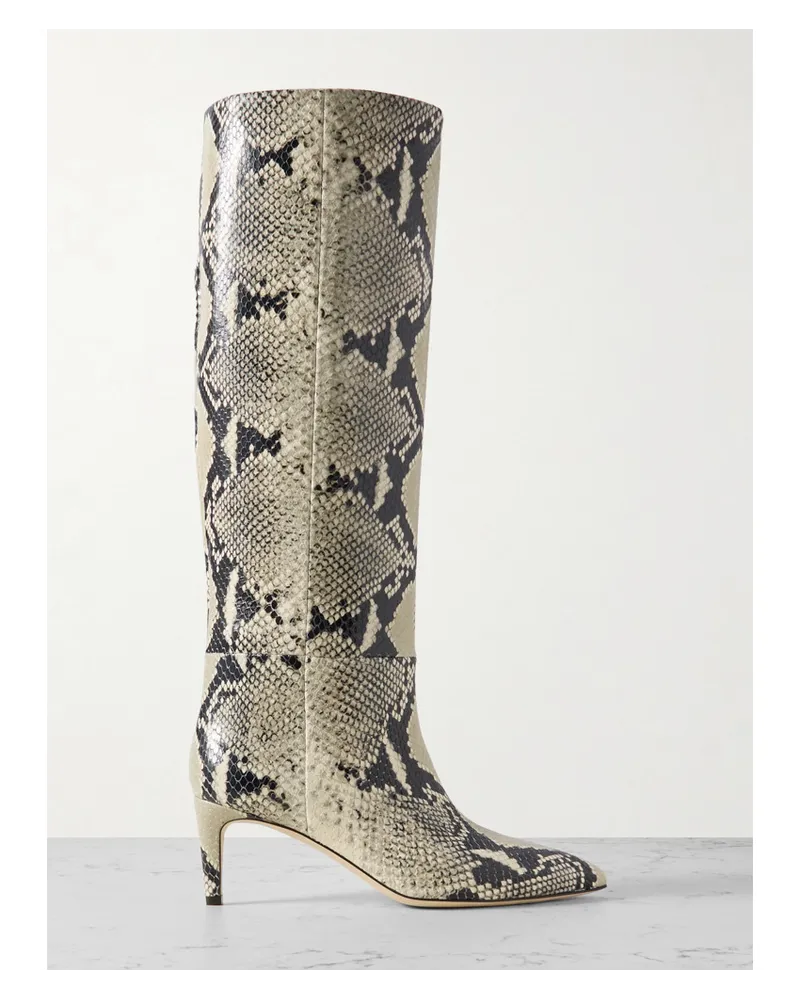 Paris Texas Stiletto Kniehohe Stiefel aus Leder Animal-print