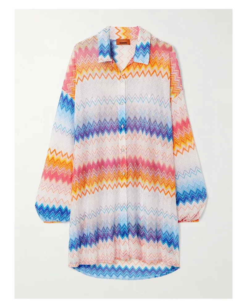 Missoni Mare Oversized-hemd Aus Metallic-häkelstrick Mit Streifen - Mehrfarbig Mehrfarbig