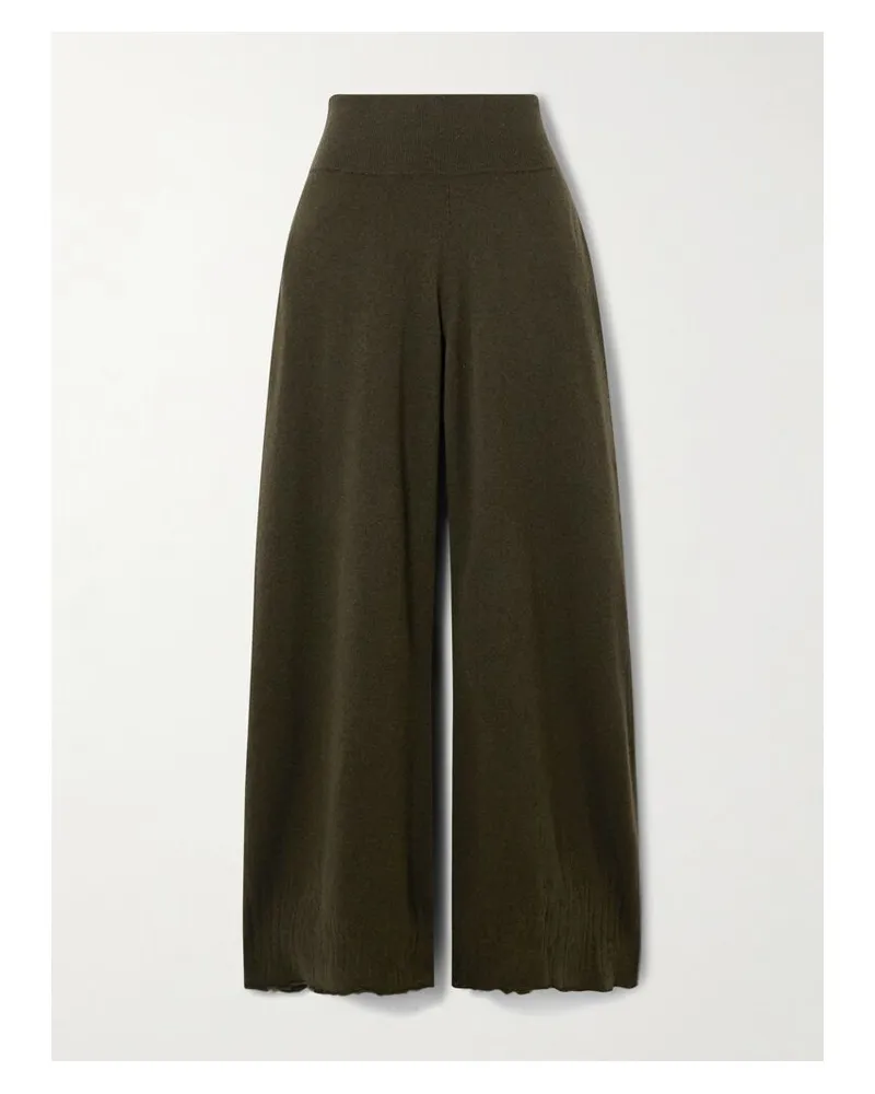 Stella McCartney Wollhose Mit Weitem Bein - Grün Grün
