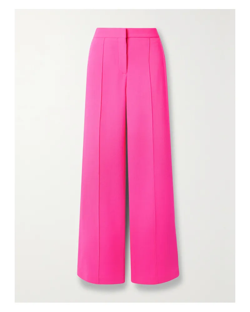Adam Lippes Hose Mit Weitem Bein Aus Woll-crêpe - Pink Pink