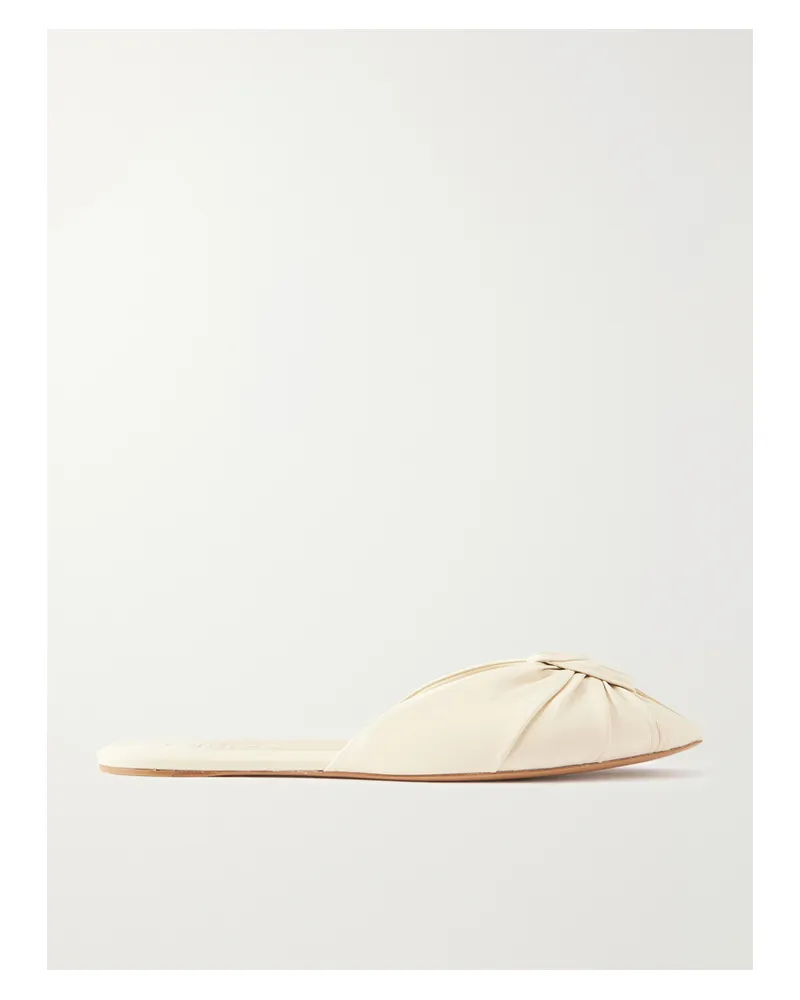 Chloé Suzie Ruched Leather Slides - White White