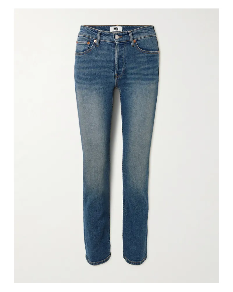 RE/DONE Pamela Anderson The Anderson Halbhohe Jeans Blau