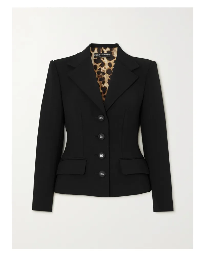 Dolce & Gabbana Hourglass Blazer Aus Einer Elastischen Wollmischung Mit Schößchen - Schwarz Schwarz