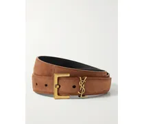 Monogramme Gürtel Aus Veloursleder - Braun