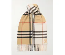 Karierter Kaschmirschal Mit Fransen - Neutral