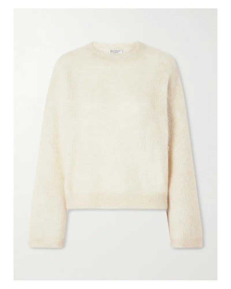 Brunello Cucinelli Pullover Aus Rippstrick - Creme Creme